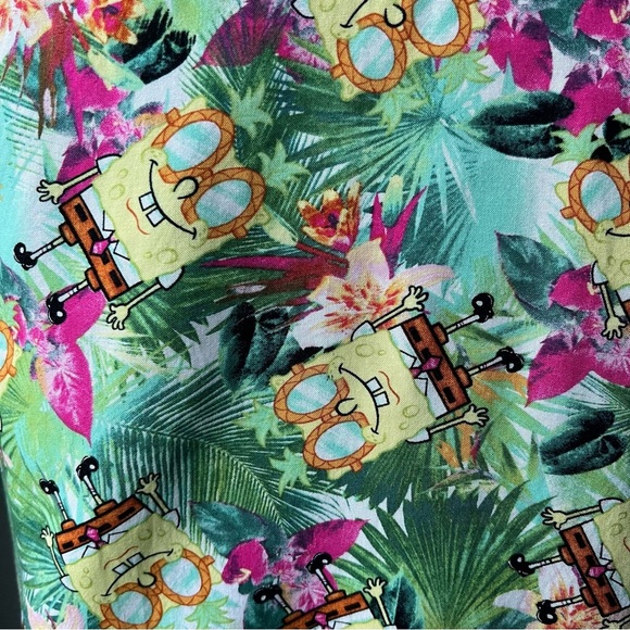 SpongeBob SquarePants Hawaiian Collared Tie-front Tank Top - Picture 7 of 10